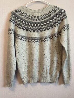 Weatherproof Men's Light Gray Fair Isle Crewneck Sweater